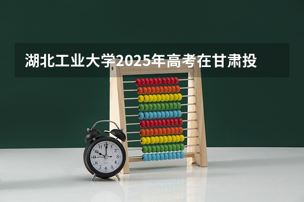 湖北工业大学2025年高考在甘肃投档分数线