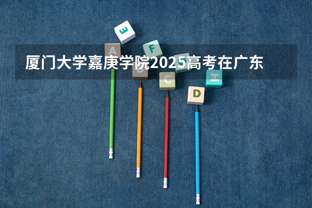 厦门大学嘉庚学院2025高考在广东招生计划介绍
