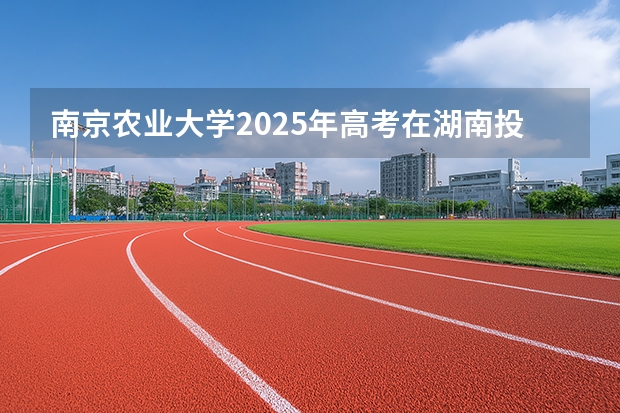 南京农业大学2025年高考在湖南投档分数线
